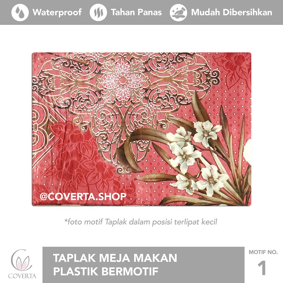 Taplak Meja Makan Motif Plastik Renda Segi 137x183cm