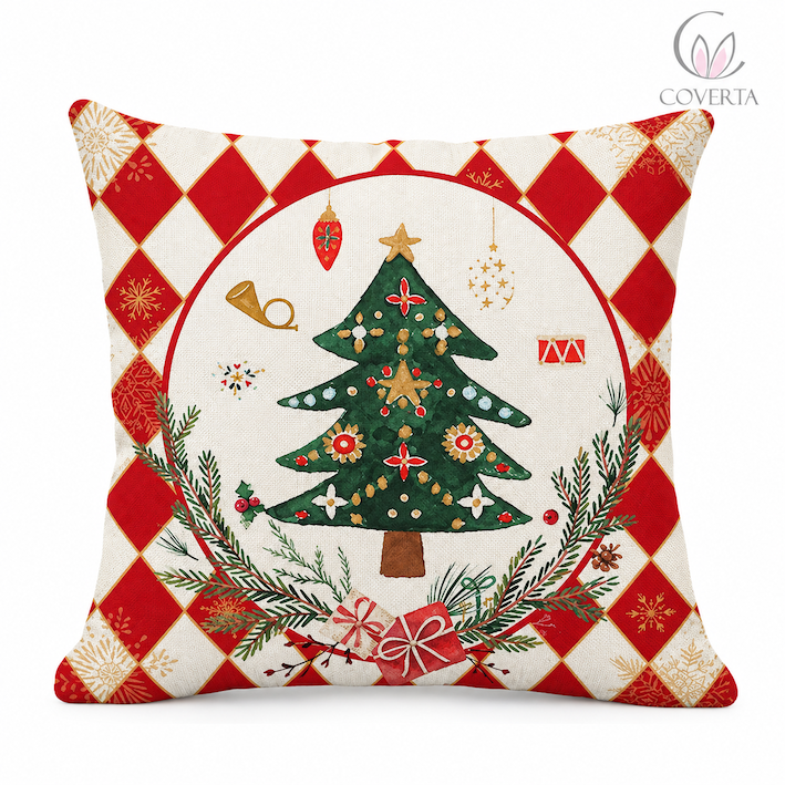 Sarung Bantal Sofa Natal Christmas | Sarung Bantal Hias Dekorasi Natal 45x45cm