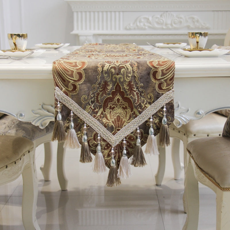 Table Runner Belgi Rumbai Premium / Taplak Meja Tamu Panjang Handmade