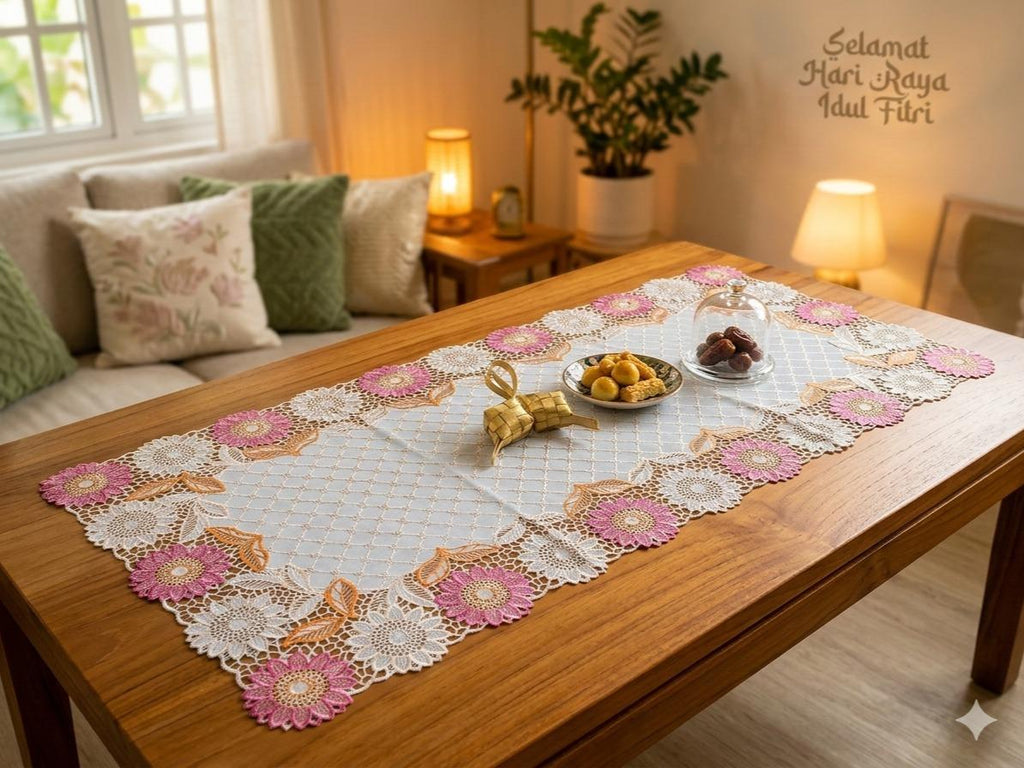 Taplak Meja Tamu Plastik 40x85 cm | Alas Meja Coffee Table | Taplak Meja Minimalis Dekorasi Rumah