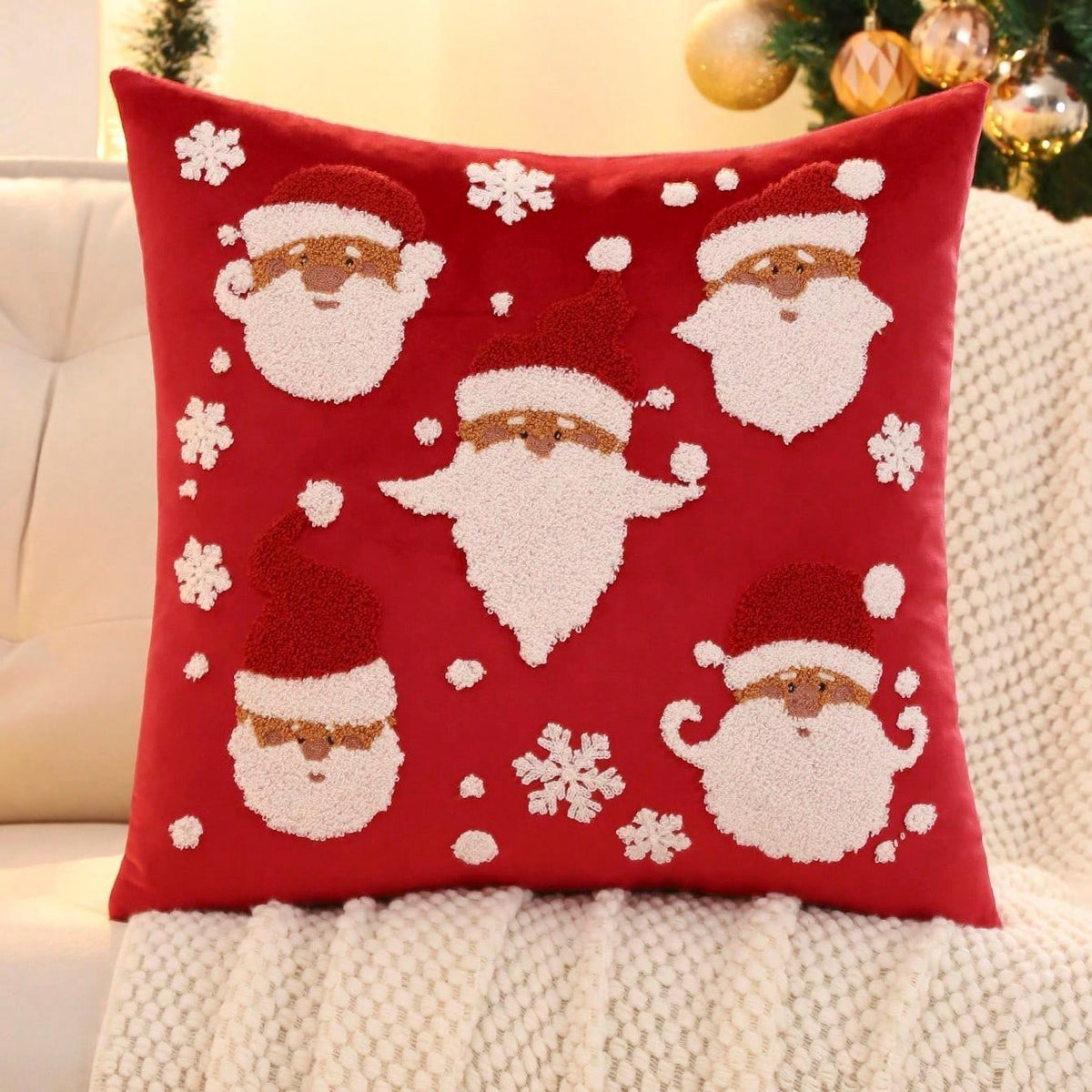 COVER Sarung Bantal Sofa Hiasan Natal 45x45 cm Motif Christmas Bordir Premium