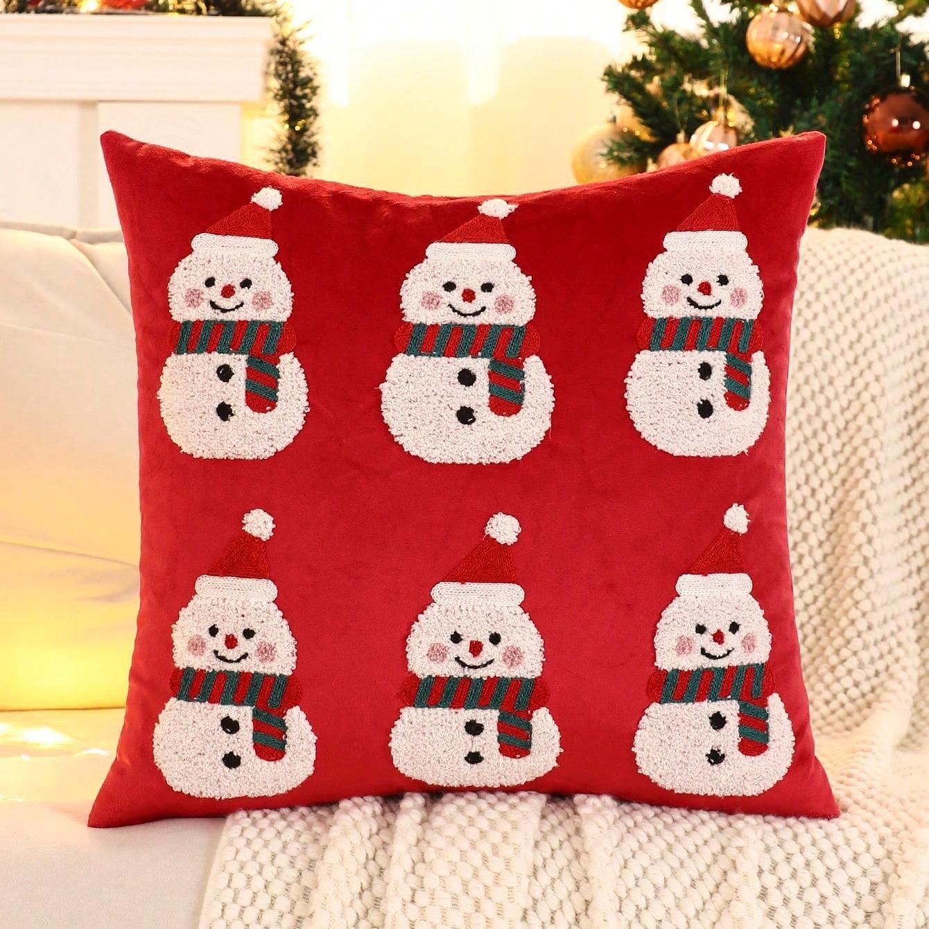 COVER Sarung Bantal Sofa Hiasan Natal 45x45 cm Motif Christmas Bordir Premium