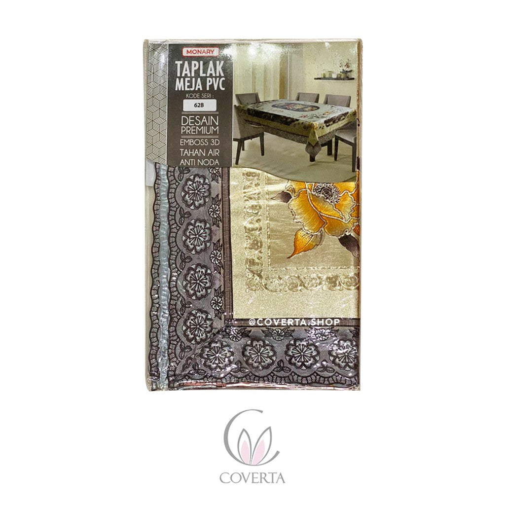 Taplak Meja Makan Plastik Segi Emboss 3D - Size 104x164cm