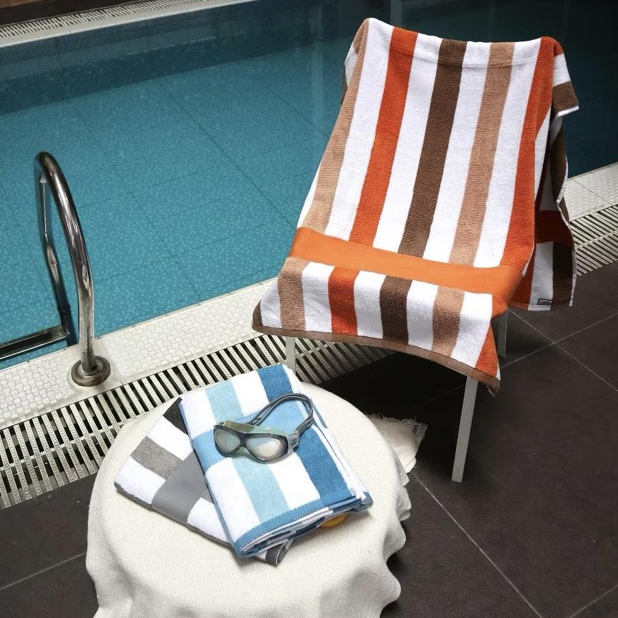Handuk Pool Towel Handuk Pantai Motif Garis - Handuk Renang Tebal Premium 70x140cm