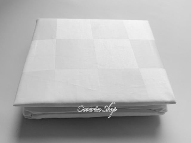 Duvet Cover Hotel Putih Kotak Dobby 300TC - Single Size