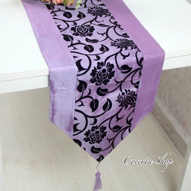 Table Runner Satin - Taplak Meja Panjang - Purple - 30x200cm