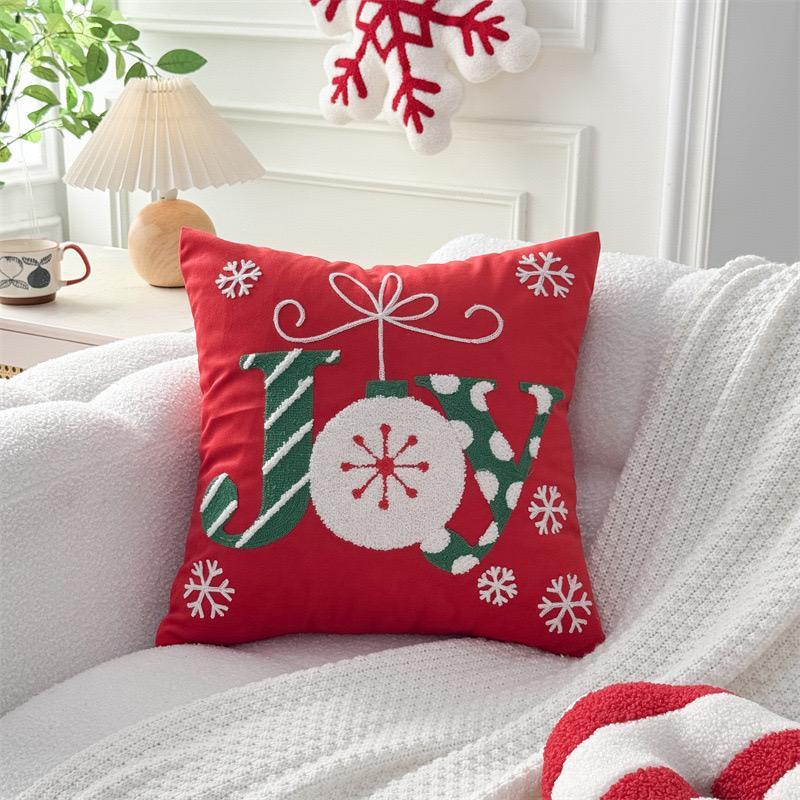 COVER Sarung Bantal Sofa Hiasan Natal 45x45 cm Motif Christmas Bordir Premium