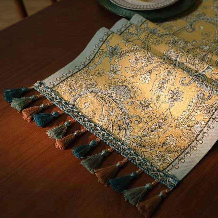 Table Runner Etnik Cotton Linen Taplak Meja Makan Panjang