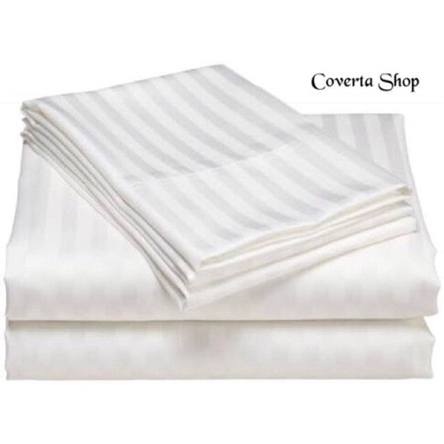 Sarung BedCover 180x200 | Duvet Cover Polos Hotel | Quilt Cover Putih Salur 220x230cm