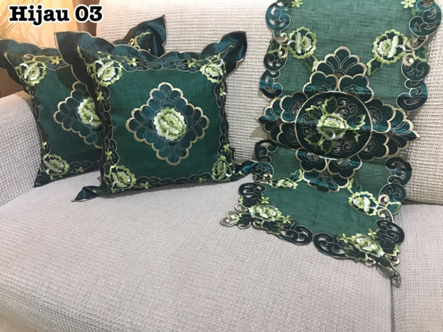 Sarung Bantal Kursi Sofa Set - Bordir Bunga - 40x40cm