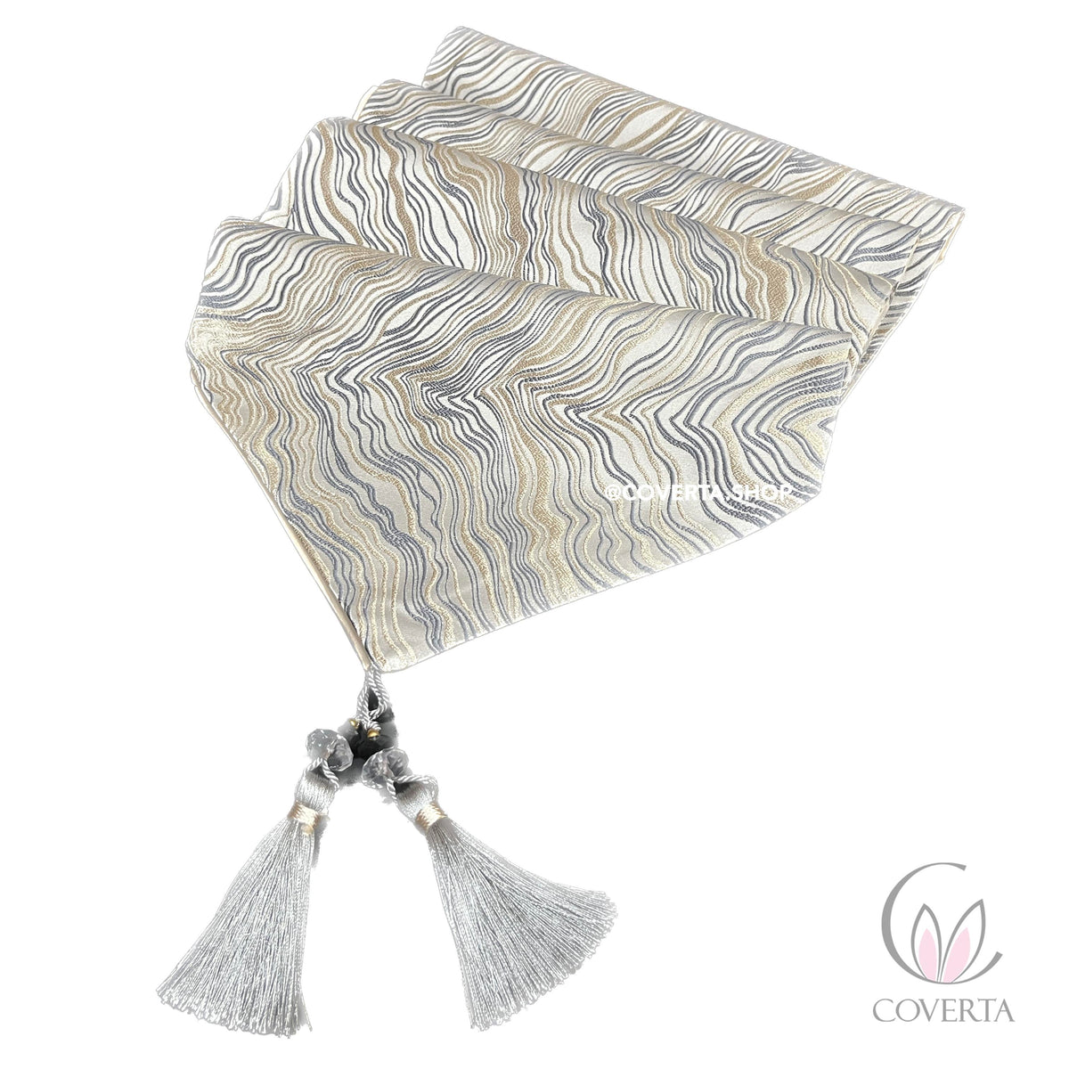 Coverta Table Runner / Taplak Meja Tamu / Taplak Meja Makan Motif Marmer Marble