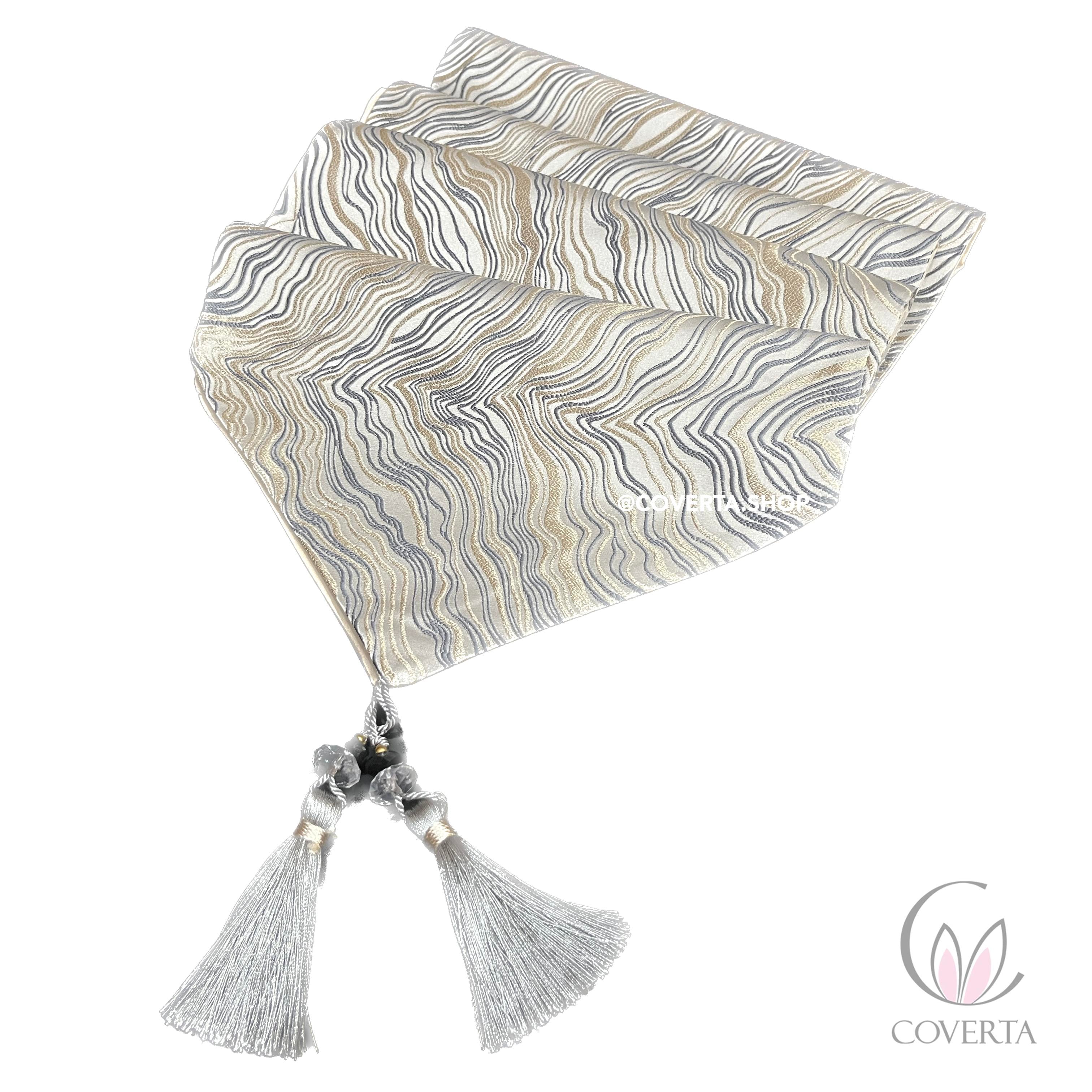 Coverta Table Runner / Taplak Meja Tamu / Taplak Meja Makan Motif Marmer Marble