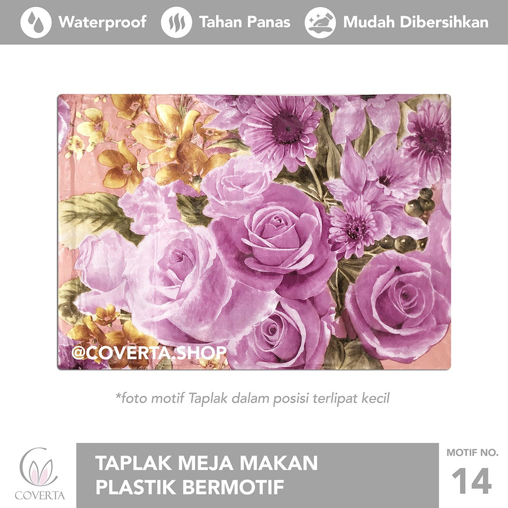 Taplak Meja Makan Plastik Anti Air Motif - OVAL