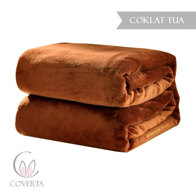 Selimut Bulu Tebal Polos Hotel 180x220cm
