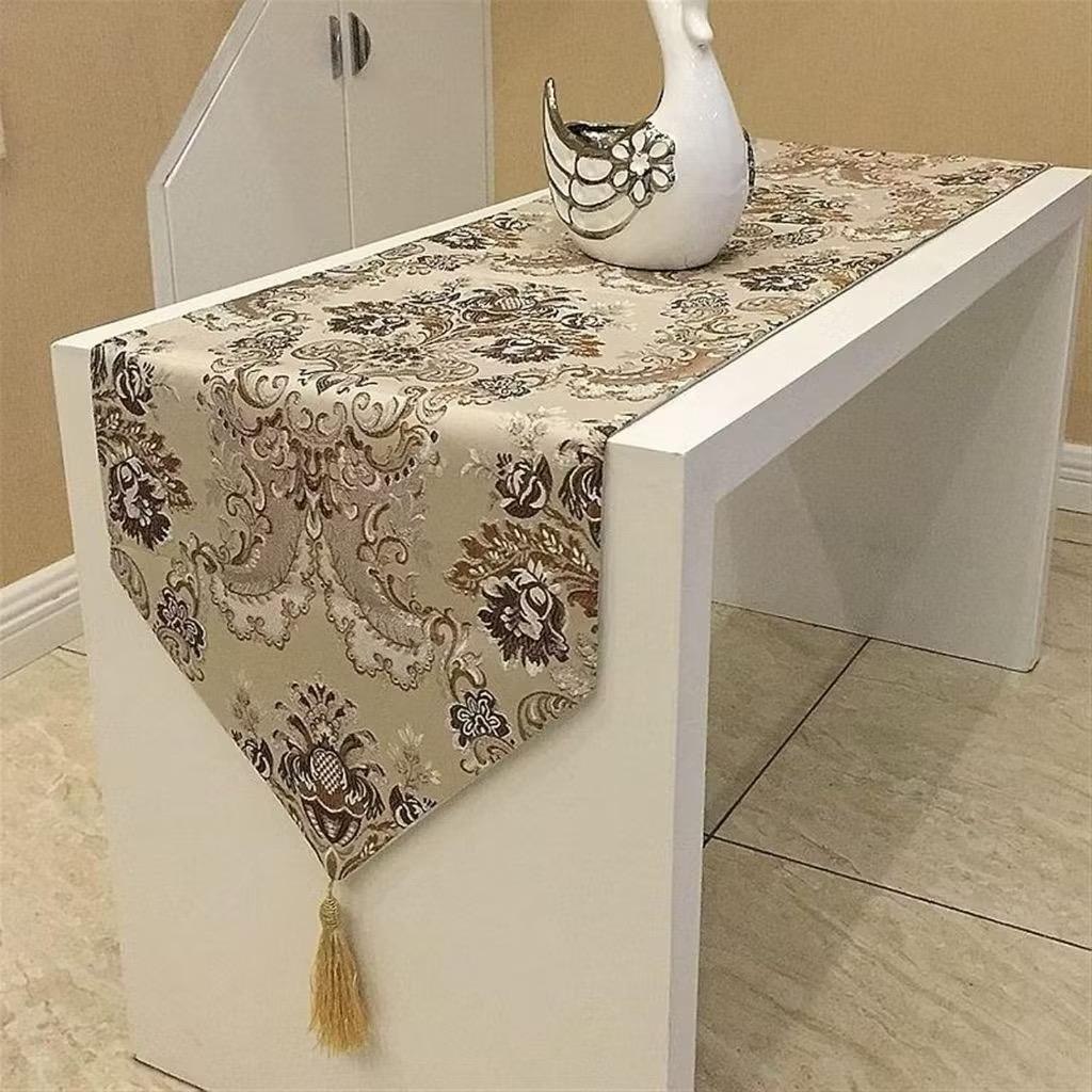 Table Runner Aesthetic Taplak Meja Panjang Jacquard Classic 33x210cm