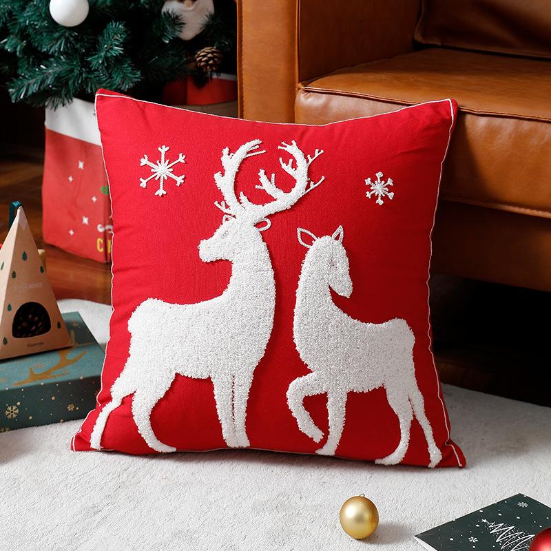 COVER Sarung Bantal Sofa Hiasan Natal 45x45 cm Motif Christmas Bordir Premium
