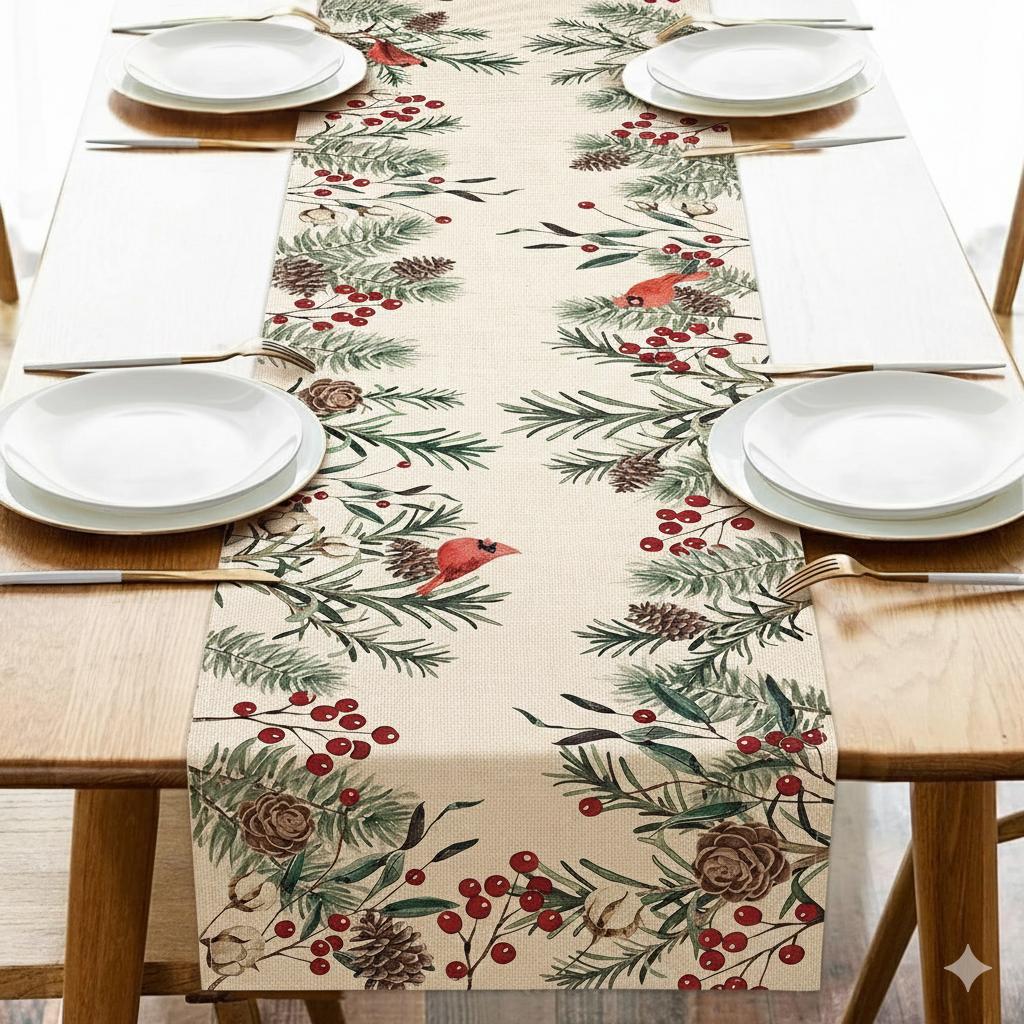 Taplak Meja Natal Printed - Table Runner Christmas