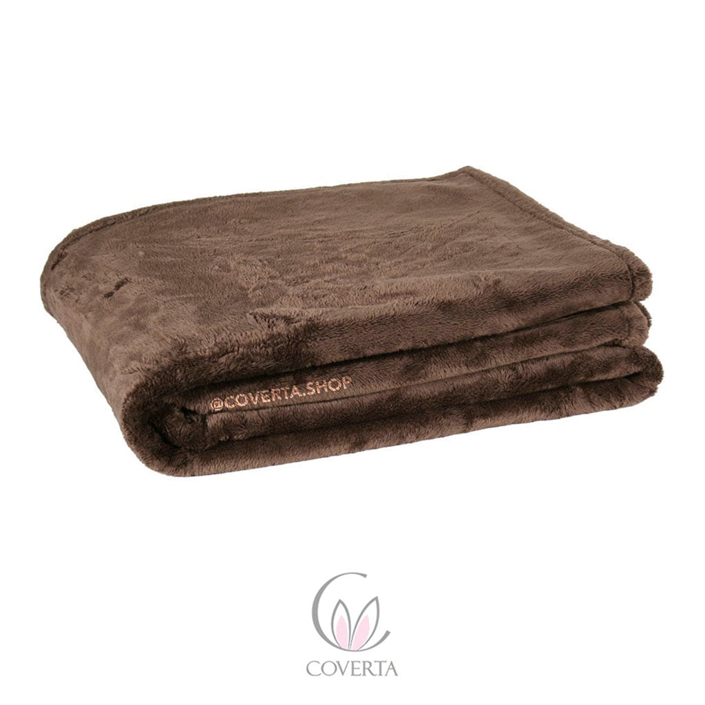 Selimut Polos Bulu Halus COKELAT Kecil - THROW BLANKET  - 130x150cm