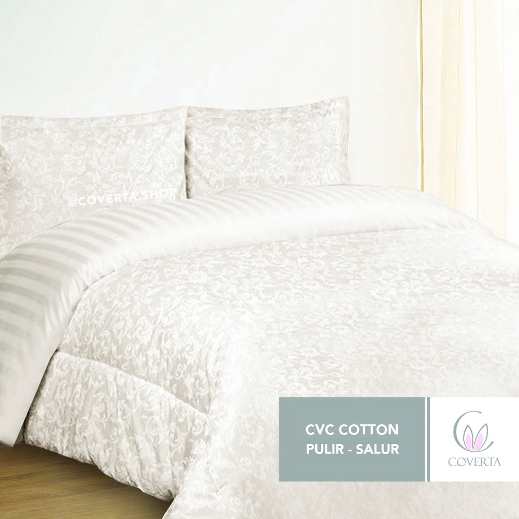 Bed Cover Set Hotel Broken White Polos - Double Size 160/180/200x200x40cm