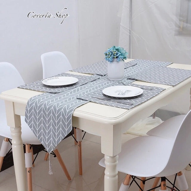 Table Runner - Bed Runner - Taplak Meja - Minimalis Arrow 32x180cm