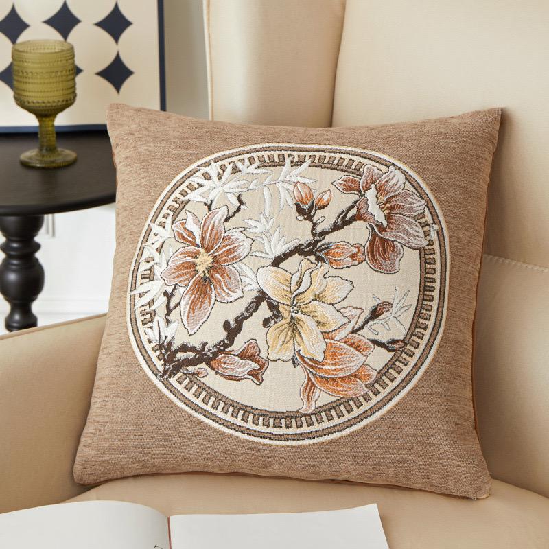 Sarung Bantal Kursi Sofa Coverta Belgi Classic Flower 45x45cm dengan Motif Bunga yang Halus dan Detail Bordiran Menawan - Dekorasi