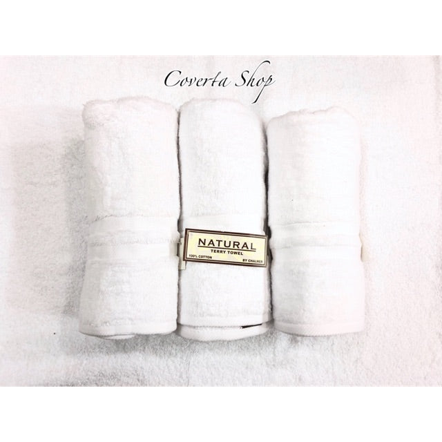 Handuk Towel 50x100cm | Anduk Mandi Dewasa | Handuk Hotel Putih Polos Natural