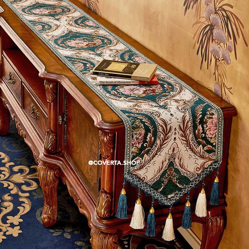 Table Runner Aurelie Dekorasi Meja Klasik Mewah | Taplak Meja Panjang Elegan | 35x160 35x200 35x260