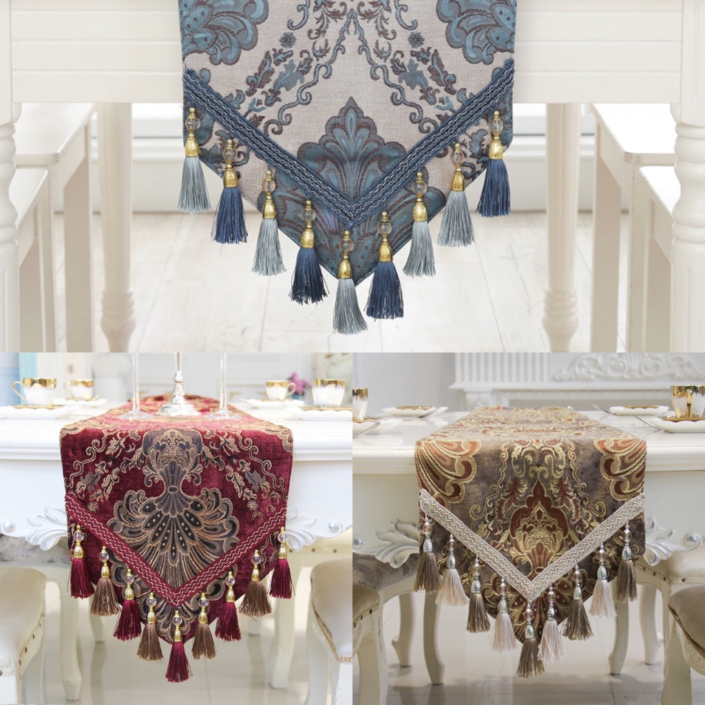 Table Runner Belgi Rumbai Premium / Taplak Meja Tamu Panjang Handmade