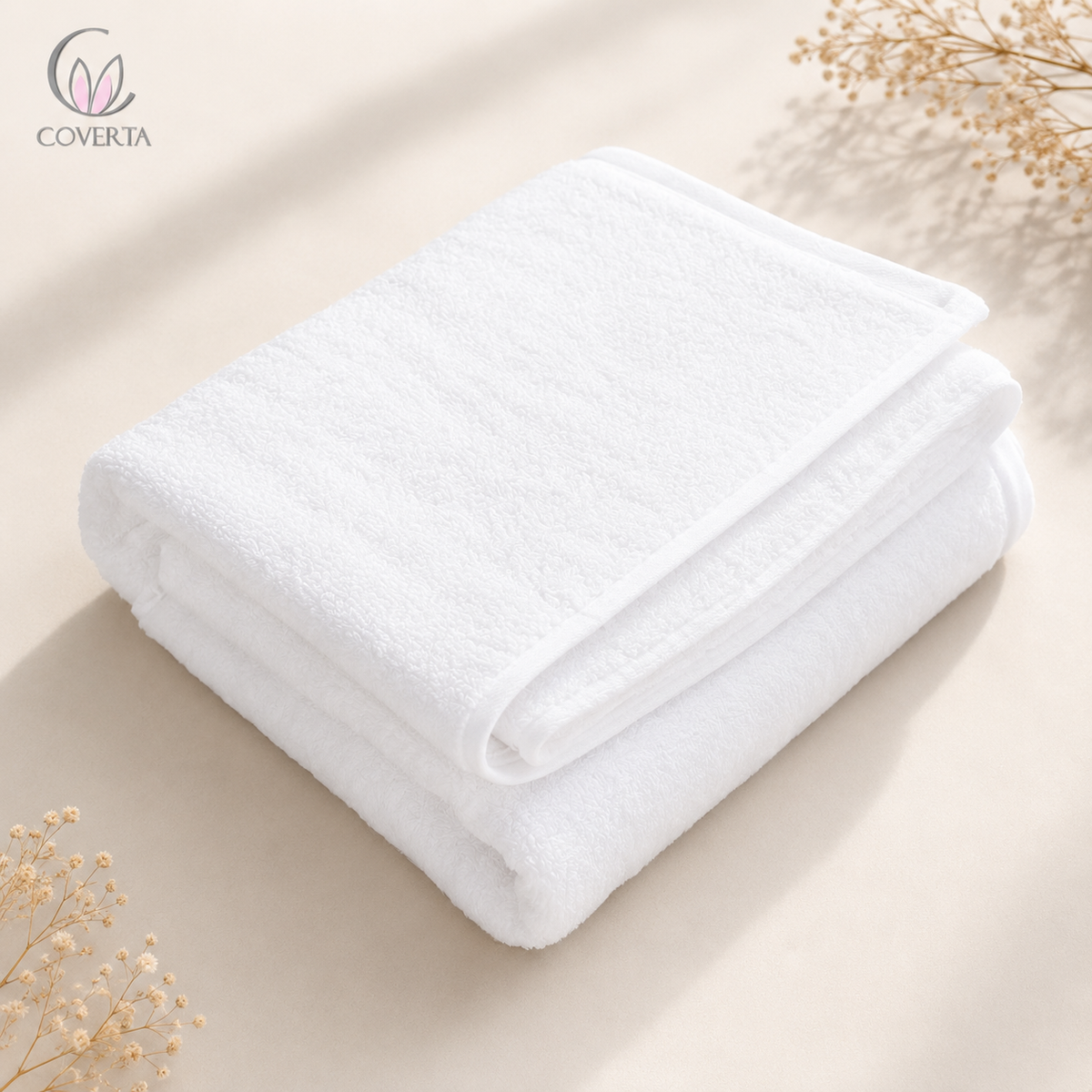 Handuk Hotel PUTIH POLOS Natural 70x140cm - 550 GSM
