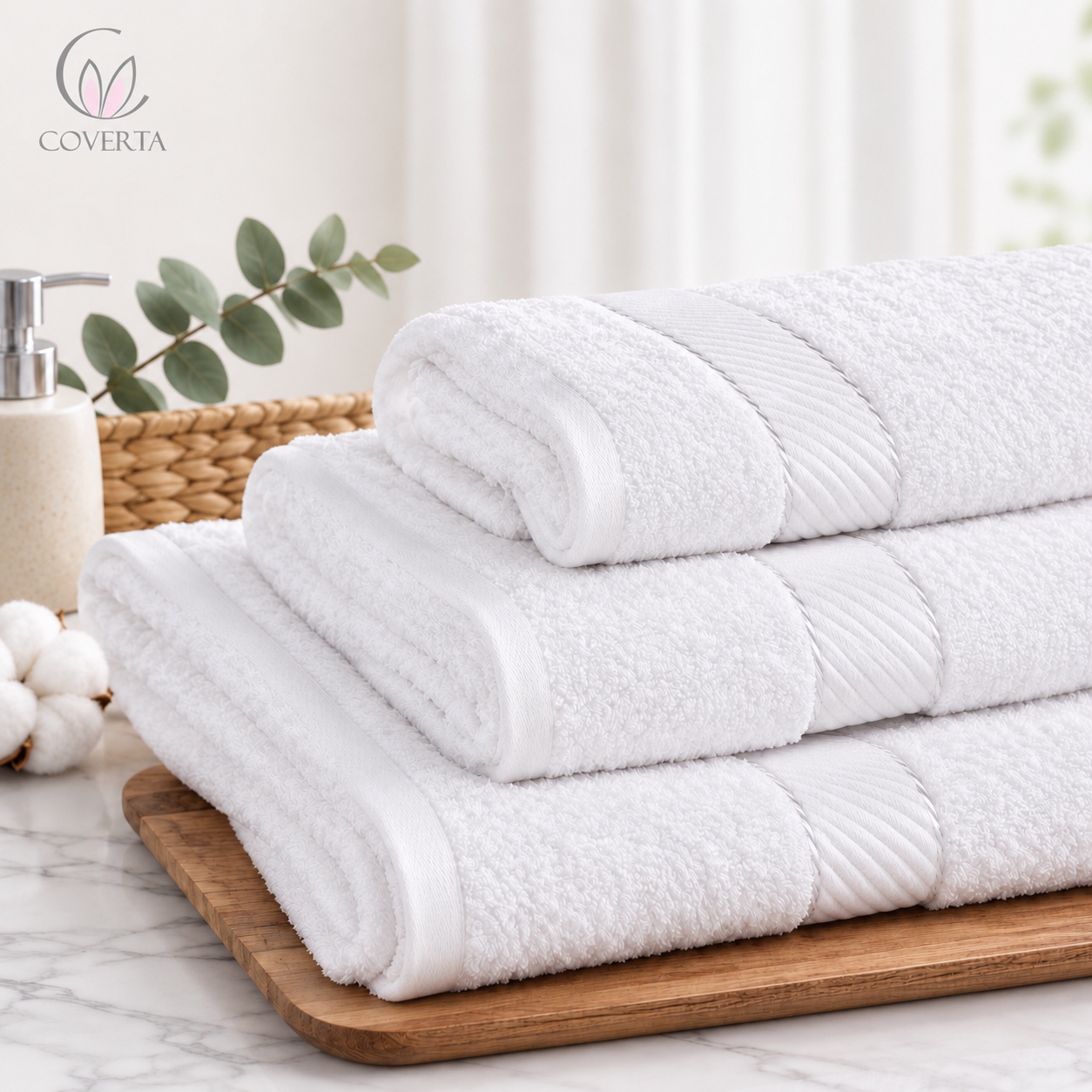 Handuk Badan Putih Polos 70x140cm (± 400 GR)
