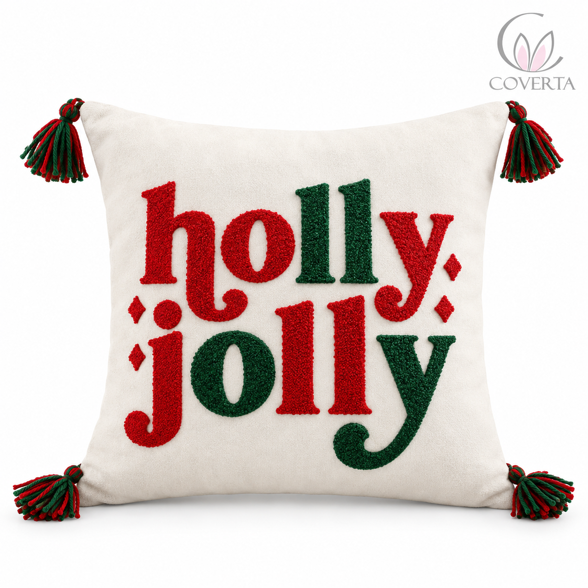 Sarung Bantal Natal Bordir Premium - Hiasan Sofa & Kursi Dekorasi Christmas 45x45cm