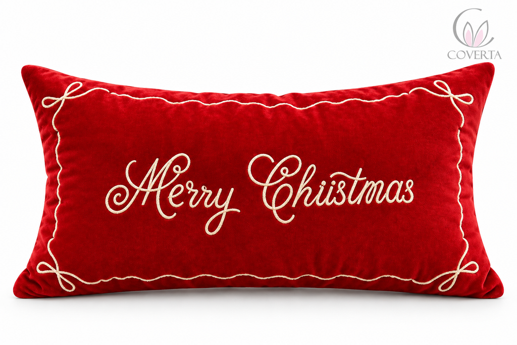 Sarung Bantal Natal 30x50cm Merry Christmas | Cushion Cover Sofa Dekorasi Natal