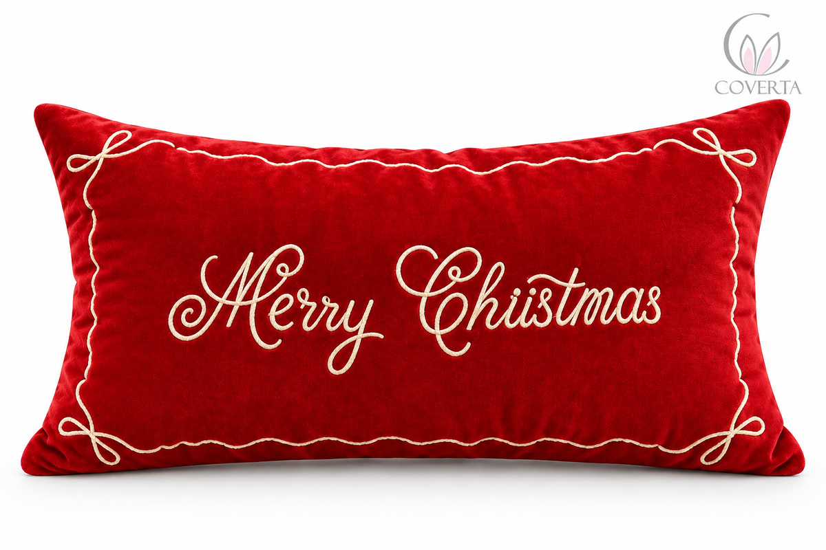 Sarung Bantal Natal 30x50cm Merry Christmas | Cushion Cover Sofa Dekorasi Natal