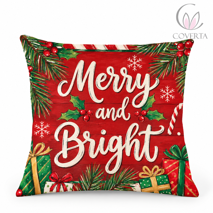 Sarung Bantal Sofa Natal Christmas | Sarung Bantal Hias Dekorasi Natal 45x45cm