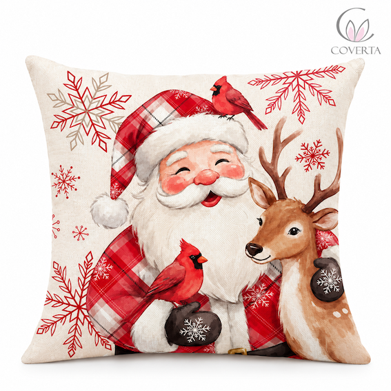 Sarung Bantal Sofa Natal Christmas | Sarung Bantal Hias Dekorasi Natal 45x45cm