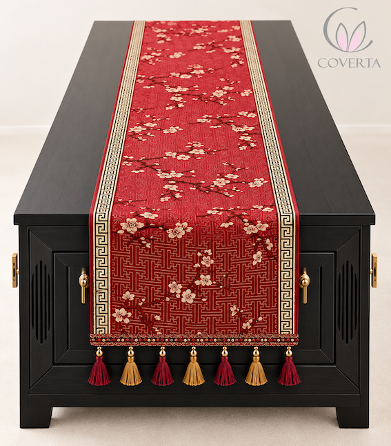 Table Runner Imlek Ming Collection | Taplak Meja Makan Panjang Motif Sincia