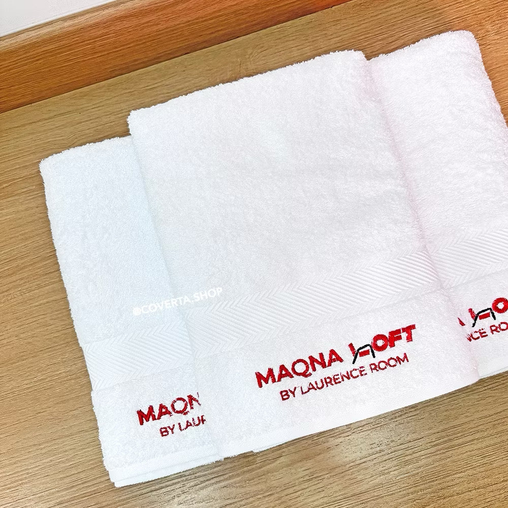 Handuk Hotel Premium Custom Bordir Logo - Grosir Handuk Salon - Handuk Klinik - Handuk Souvenir 100% Katun