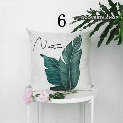 Sarung Bantal Sofa Hijau - Monstera 45x45cm