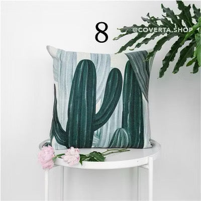Sarung Bantal Sofa Hijau - Monstera 45x45cm