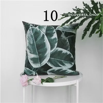 Sarung Bantal Sofa Hijau - Monstera 45x45cm