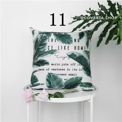 Sarung Bantal Sofa Hijau - Monstera 45x45cm