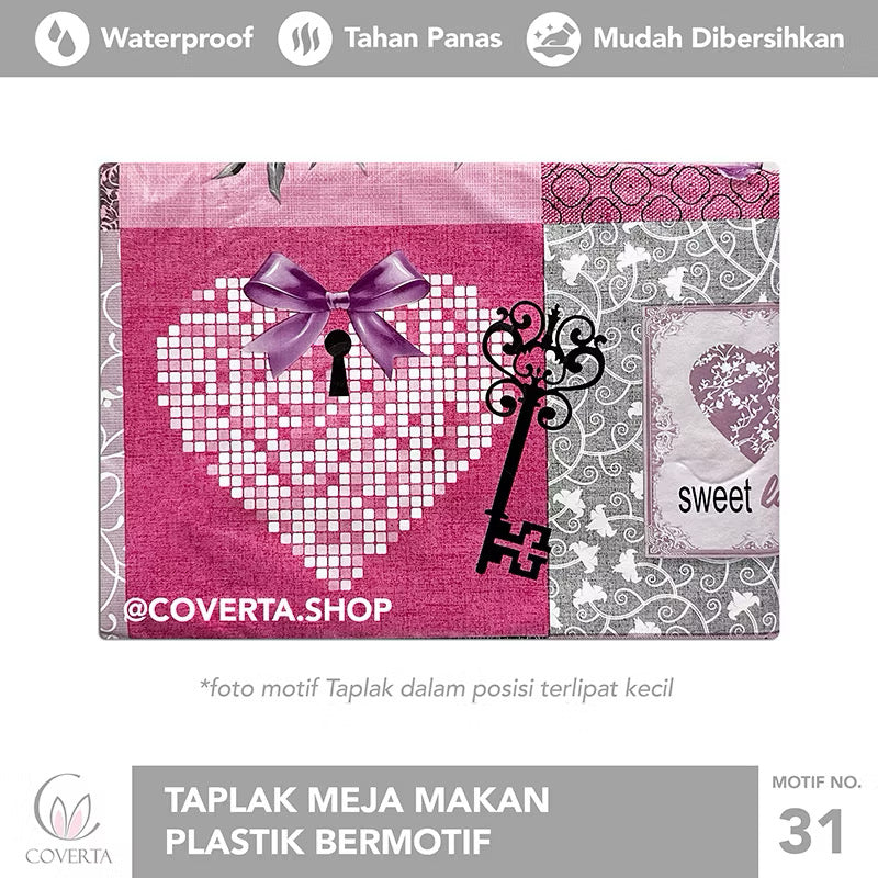 Taplak Meja Makan Waterproof OVAL Aesthetic Anti Air