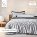 ￼Bedcover Set + Sprei TENCEL 60s Polos Kombinasi Warna Tinggi 40cm Isi Microfiber