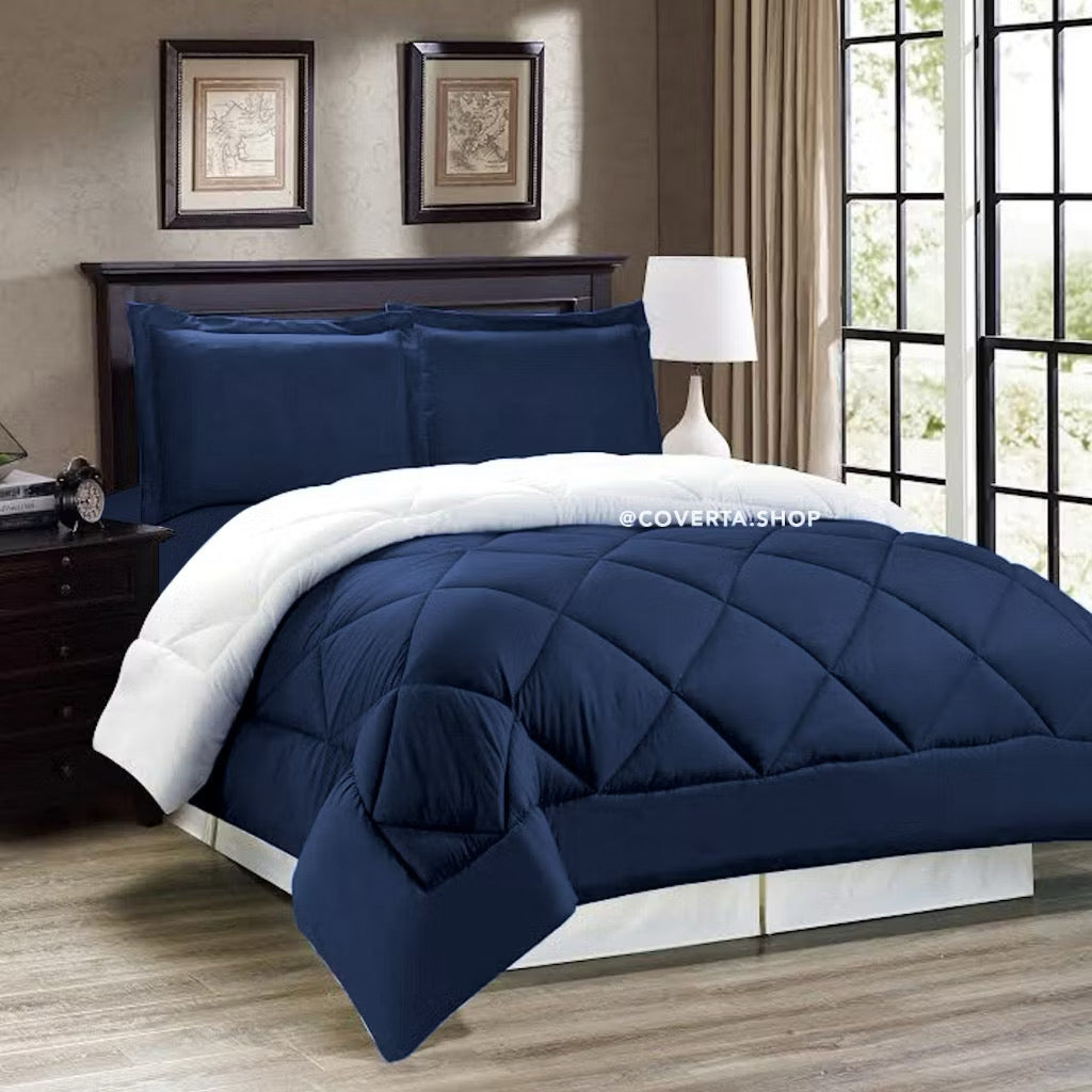 Bed Cover Set Polos Hotel - Kombinasi Warna - 160/180/200x200x30cm
