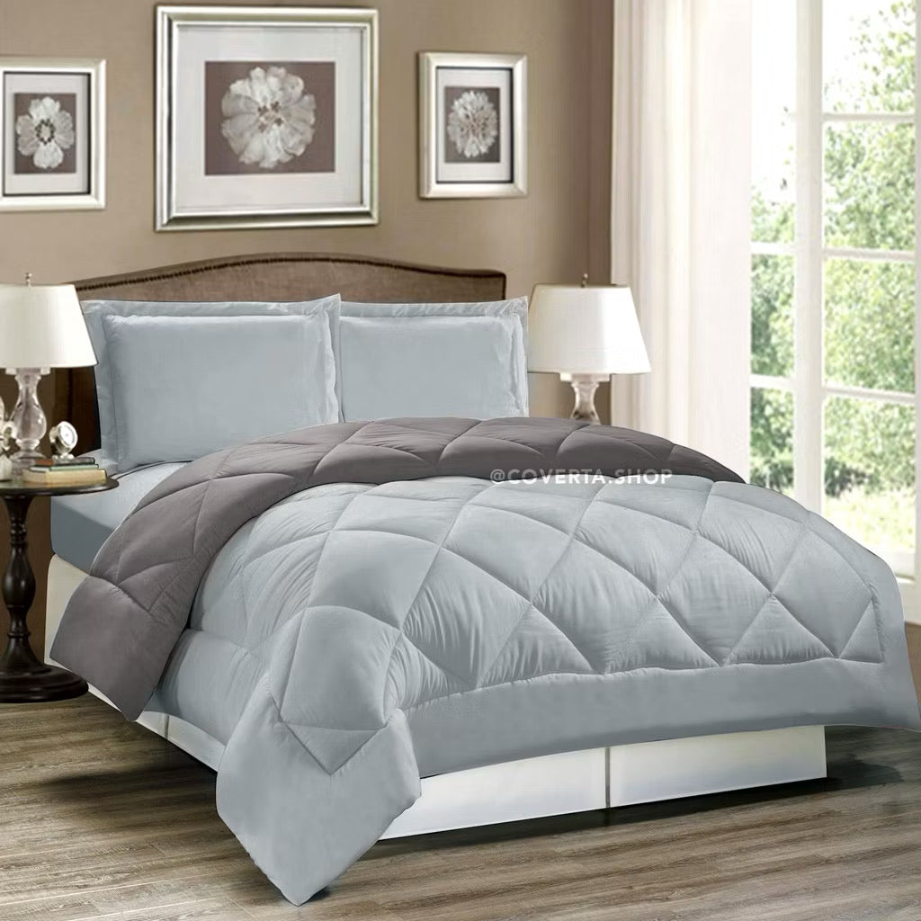 Bed Cover Set Polos Hotel - Kombinasi Warna - 160/180/200x200x30cm