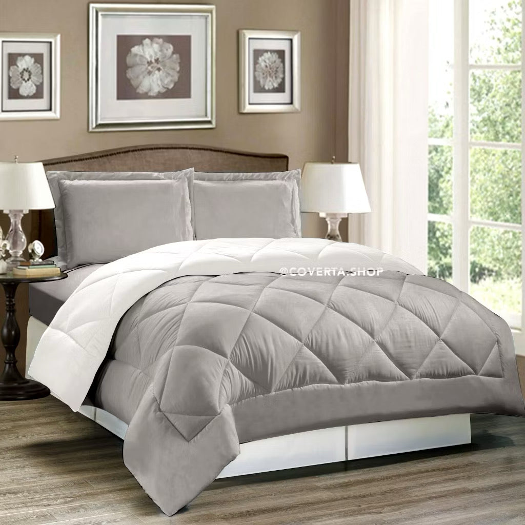 Bed Cover Set Polos Hotel - Kombinasi Warna - 160/180/200x200x30cm