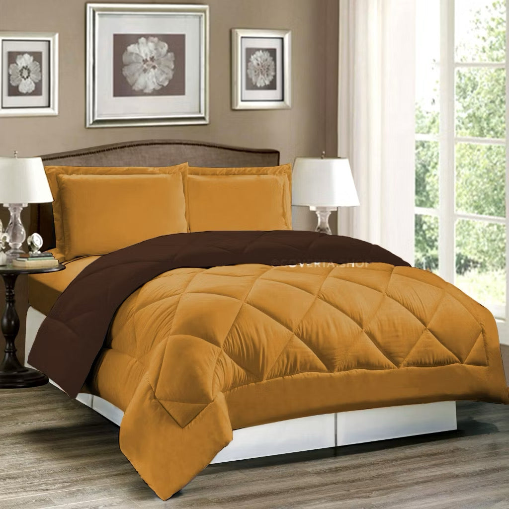 Bed Cover Set Polos Hotel - Kombinasi Warna - 160/180/200x200x30cm