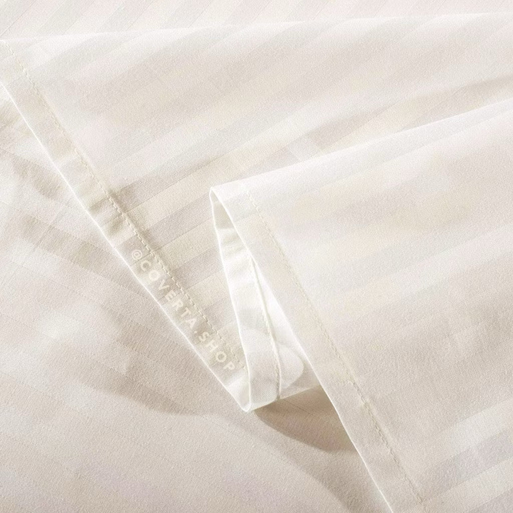 Sprei Hotel Katun Polos Broken White Salur | Seprai Kasur Minimalis 160/180/200x200x40cm