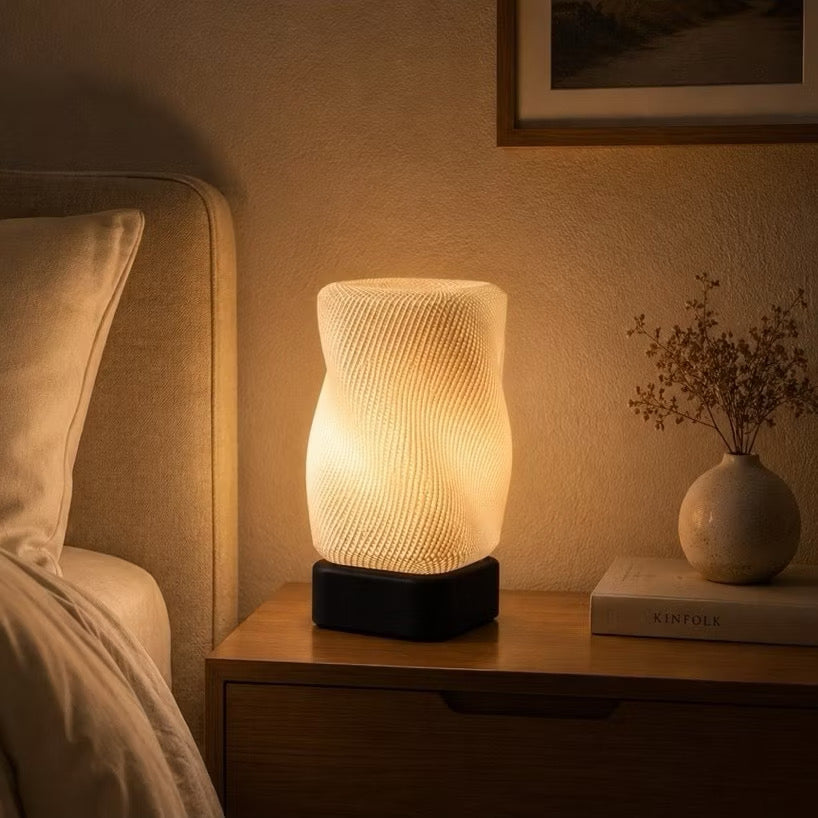 Lampu Tidur Aesthetic LED | Lampu Meja Estetik Minimalis Warm Light | Lampu Hias Kamar Tidur Ruang Tamu | Lampu Bedside Unik | Kado Housewarming
