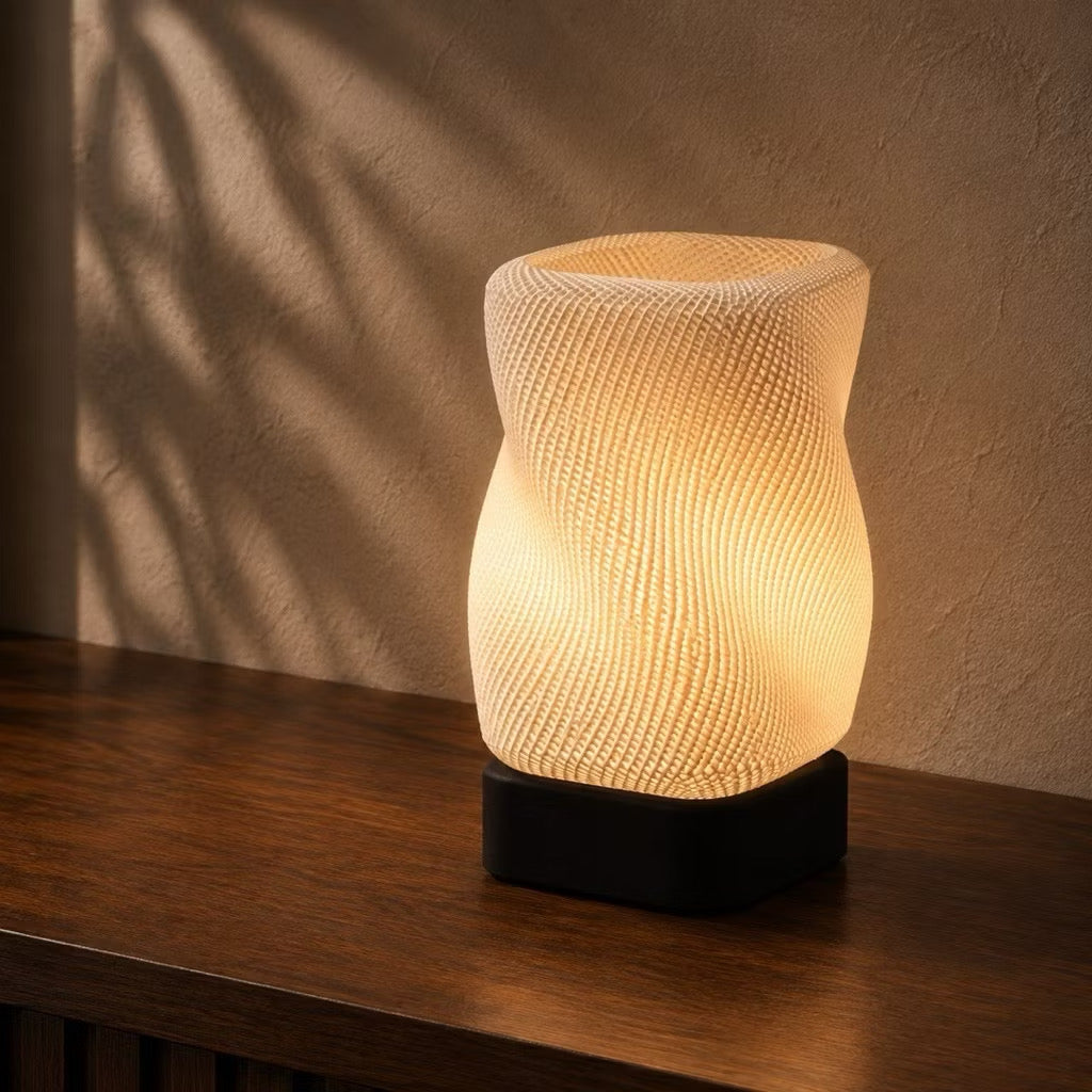 Lampu Tidur Aesthetic LED | Lampu Meja Estetik Minimalis Warm Light | Lampu Hias Kamar Tidur Ruang Tamu | Lampu Bedside Unik | Kado Housewarming